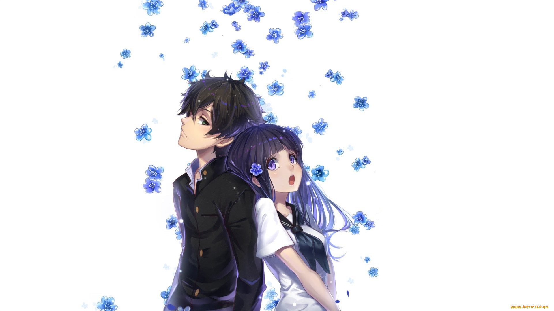 , hyouka, , , , , art, , , , eru, chitanda, oreki, hotaru, futoshi, nishiya